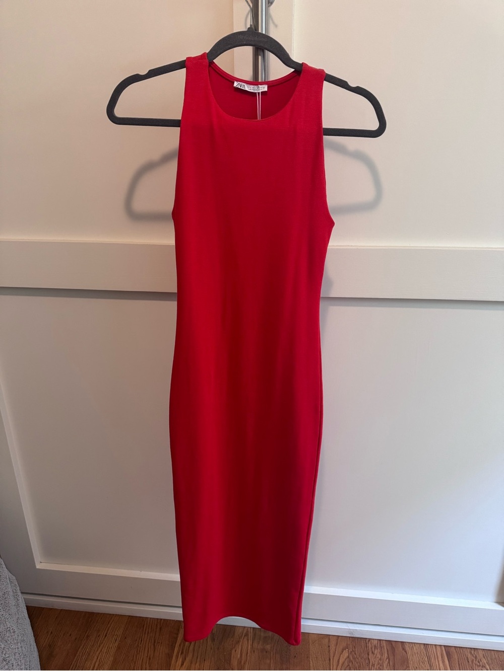 Zara Red Sleeveless Midi Dress